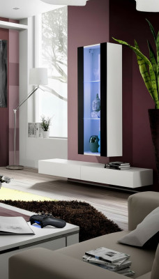 Vitrine suspendue de luxe pour salon, meubles modernes en bois neuf