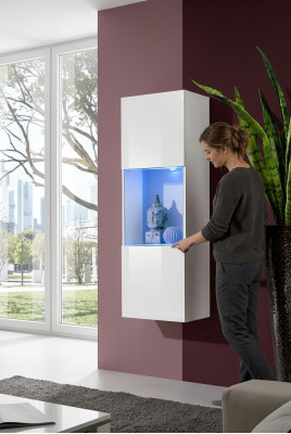 Vitrine suspendue blanche pour décoration de salon luxe moderne armoire