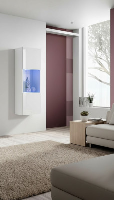 Vitrine suspendue blanche pour décoration de salon luxe moderne armoire