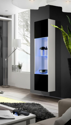 Vitrine en bois suspendue design moderne blanc