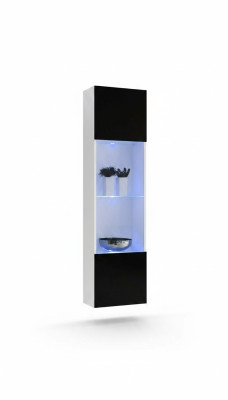 Vitrine en bois suspendue design moderne blanc