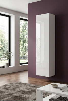 Armoire encastrée en bois blanc de luxe au design moderne pour le salon