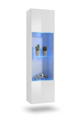 Vitrine blanche de luxe pour salon, vitrine suspendue, meubles design en bois