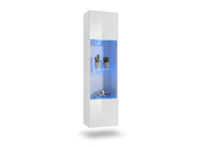 Vitrine blanche de luxe pour salon, vitrine suspendue, meubles design en bois