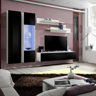 Ensemble de salon moderne de 5 pièces avec support TV et étagère