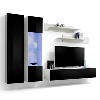 Ensemble de salon moderne de 5 pièces avec support TV et étagère