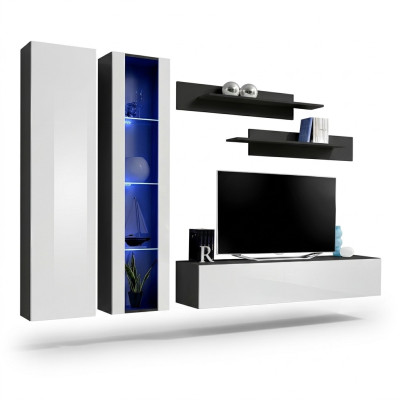 Salle de séjour Mobilier Unité murale Support TV Ameublement complet Moderne