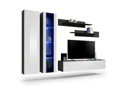Salle de séjour Mobilier Unité murale Support TV Ameublement complet Moderne