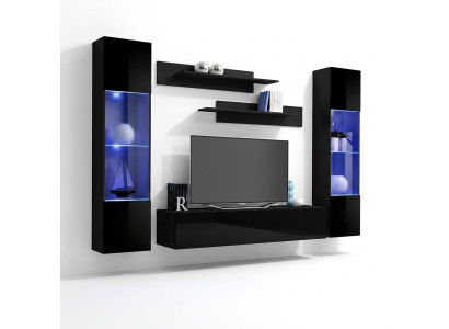 Meuble de télévision moderne avec étagères design de 5 pièces