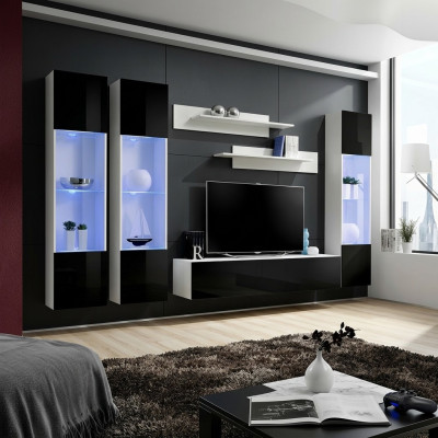 Ensemble de meubles de salon moderne avec support TV et étagères 6 pièces