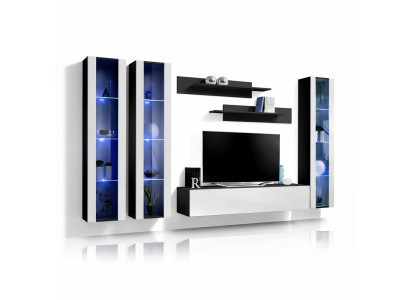 Designer de salon de luxe mur équipé vitrine suspendue design moderne mobilier en bois