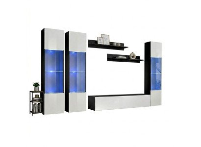 Ensemble de salon de luxe complet 6 pz vitrine suspendue moderne support pour TV
