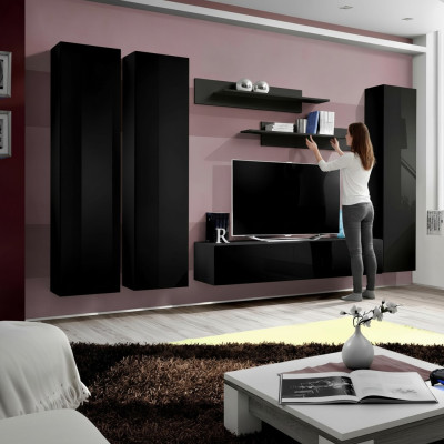 Meuble de salon rtv Lowboard en bois noir meubles armoire nouveau moderne