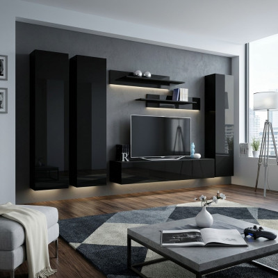 Meuble de salon rtv Lowboard en bois noir meubles armoire nouveau moderne