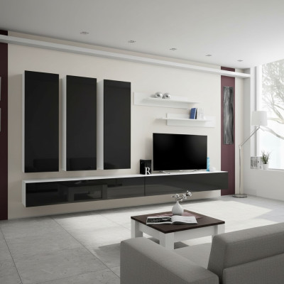 Ensemble complet pour le salon 7 pièces - Unité murale, meuble TV, suite de luxe, étagère murale neuve