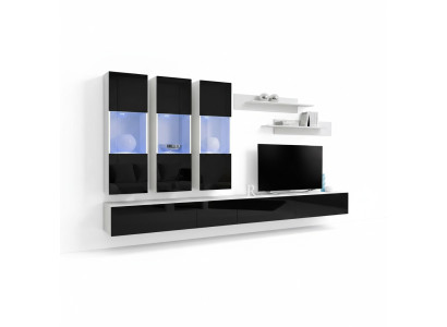 Salle de séjour Unité murale moderne Mobilier en bois de designer Meuble TV Vitrine suspendue de luxe