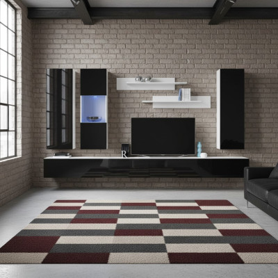 Ensemble complet de meubles en bois de salon de luxe, meuble mural design