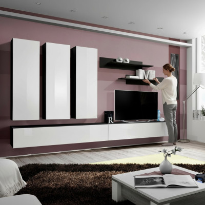 Meubles de designer Unité murale de luxe Support TV Buffet Étagères Meubles de salon
