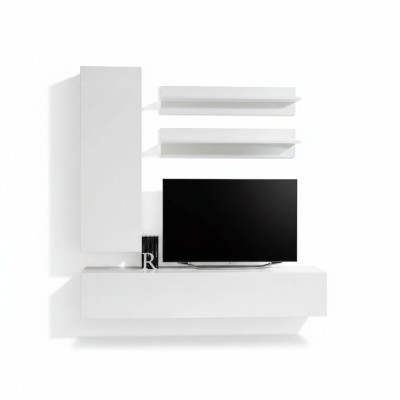 Meubles de designer Ensemble mural blanc Mobilier en bois de luxe Cabinet mural complet