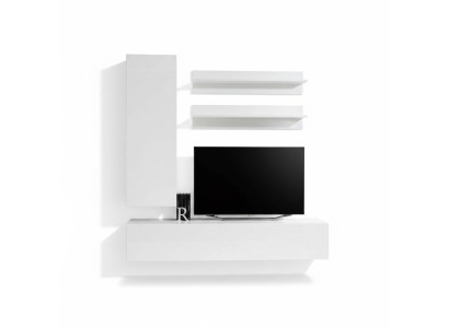 Meubles de designer Ensemble mural blanc Mobilier en bois de luxe Cabinet mural complet