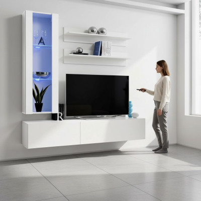 Ensemble de meubles de meuble bas TV complet Ensemble de mobilier de designer Meuble bas suspendu 4 pièces