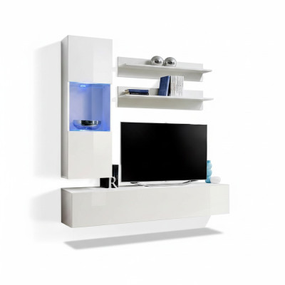 Étagère murale, meuble TV, meuble bas, vitrine suspendue de designer en bois.