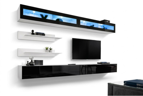 Ensemble de meuble mural 6 pièces de luxe pour salon TV, étagère murale de meuble de télévision design