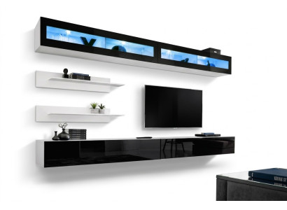 Ensemble de meuble mural 6 pièces de luxe pour salon TV, étagère murale de meuble de télévision design