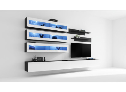 Salon de luxe Meuble design Buffet mural TV console murale de bibliothèque.