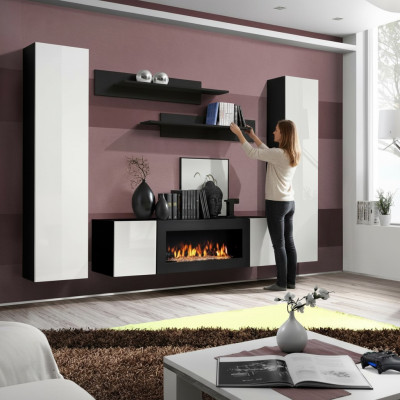 Meubles de salon Unité murale complète Buffet Étagères murales Ameublement de luxe