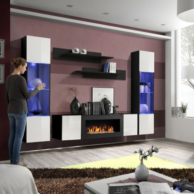 Unité murale de luxe Salon Moderne Design Suspendu Vitrine Buffet Aménagements