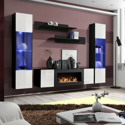 Unité murale de luxe Salon Moderne Design Suspendu Vitrine Buffet Aménagements