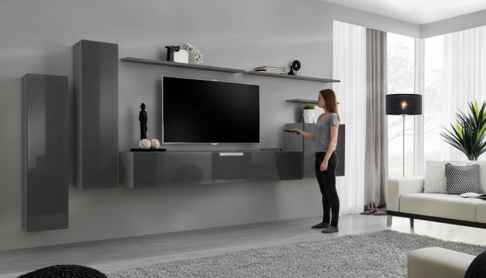 Ensemble mural Set Complet de Luxe Ameublement Salon Design Meuble TV bas