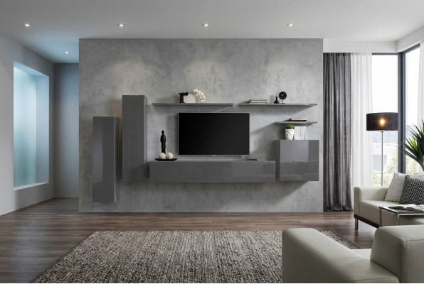Ensemble mural Set Complet de Luxe Ameublement Salon Design Meuble TV bas
