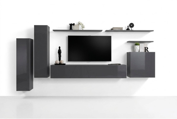 Ensemble mural Set Complet de Luxe Ameublement Salon Design Meuble TV bas