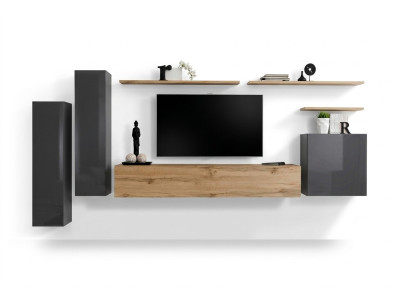 Meuble mural de designer Salon de luxe Stand TV en bois Étagère murale Complètement nouveau