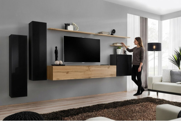 Complète ensemble mural de 7 pièces unité murale Salon Mobilier de luxe Meubles modernes