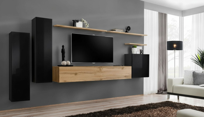 Complète ensemble mural de 7 pièces unité murale Salon Mobilier de luxe Meubles modernes