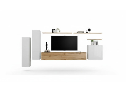 Ensemble mural de designer Étagère murale Ensemble de 7 pièces Mobilier de salon moderne de luxe