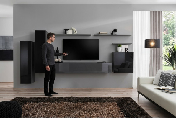 Unité murale moderne Mobilier de salon de design de luxe Armoire murale Étagère murale nouveau