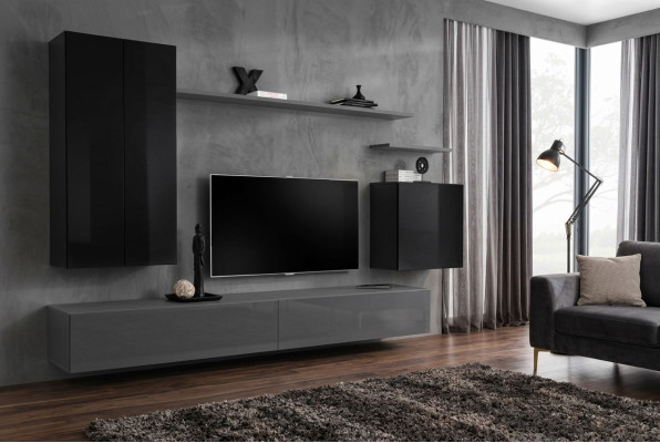 Unité murale Buffet étagère murale TV Armoire Étagère Armoire murale Salon Mobilier