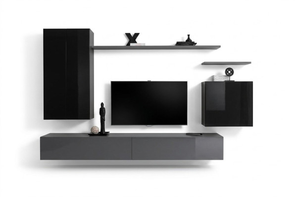 Unité murale Buffet étagère murale TV Armoire Étagère Armoire murale Salon Mobilier
