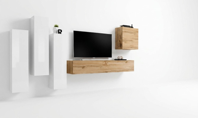 Meuble TV moderne en bois pour salon, meuble brun pour mur, nouvelle unité murale