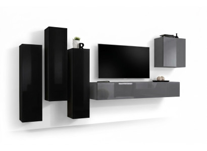 Support de télévision gris Buffet de luxe Ensemble mural Salon Meubles Modernes Complet
