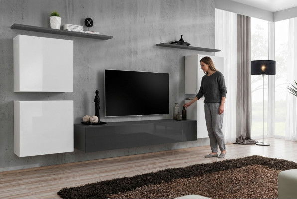 Unité murale de design Ameublements de luxe Étagère murale complète Armoire murale en bois
