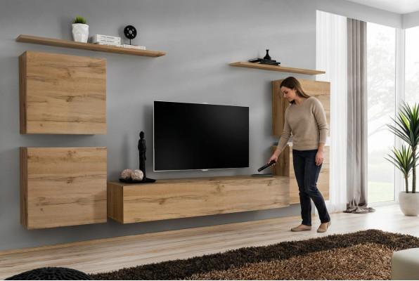 Meuble mural design Étagère Salon Bois Meuble TV Étagères murales nouveau mobilier en bois