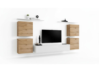 Salon de luxe Armoire TV Unité murale Armoire murale Étagère tv Bois Étagères murales nouvelle