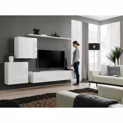 Meuble d'appoint Design de haute qualité blanc, armoire murale, support TV, étagères