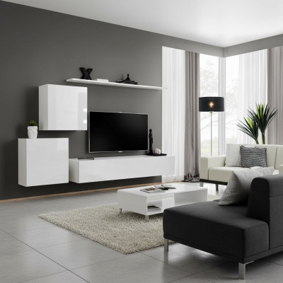 Meuble d'appoint Design de haute qualité blanc, armoire murale, support TV, étagères