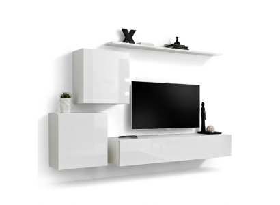Meuble d'appoint Design de haute qualité blanc, armoire murale, support TV, étagères